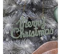 Sage Green Glitter Merry Christmas Sign