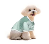 Sage Green Gradient Print Cotton Dog T Shirt Breathable Soft Pet Clothes, for Small Medium Large Dogs Cats