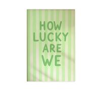 Sage Green 'How Lucky Are We' Canvas Poster Bedroom Decor Landscape Office Room Decor Gift 12x18inch(30x45cm)