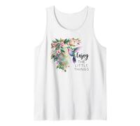 Sage Green Hummingbird Enjoy The Little Things Humming Bird Tank Top