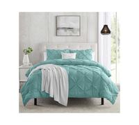 (Sage Green, King) 3-piece Pintuck Duvet Cover Set Ultra Soft Microfiber, Wrinkle & Stain Resistant, Premium Quality Bedding