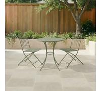 Charles Bentley Wrought Iron Bistro Set - Green, Green