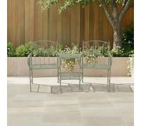 Sage Green Leaf Design Rustic Metal Garden Companion Seat