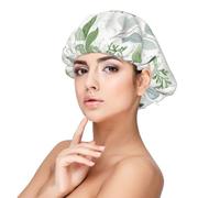 Sage Green Leaves,Adult's Satin Sleeping Cap - Women's Elastic Sleep Bonnet, Adjustable Overnight Hair Cover