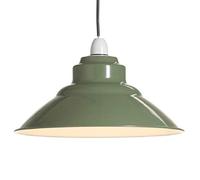 Sage Green Metal Vintage None Electric Pendant Light Shade 31cm - Easy Fit Retro Ceiling Light - Includes Shade Reducing Ring to Fit All Types of Lampholders