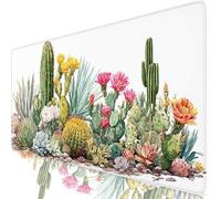 Sage Green Mouse Mat Cactus Mouse Pad Desk Mat Soft Smooth Surface and Anti-Slip Rubber Base for Stable Grip on Smooth Surfaces, Improved Precision and Speed, Office and Home 1600 x 800 x 3mm K0-512