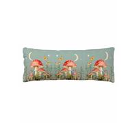 Sage Green Mushroom Body Pillow Cover 20 x 54 Inch Decorative Pillow Cover Spring Floral Botanical Summer Lumbar Pillowcase Seasonal Rectangle Cushion Case for Couch Sofa Bed Living Room