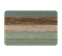 Sage Green Outdoor Indoor Entrance Doormat Vintage Faux Wood Grain Front Welcome Door Mats Inside Outside Rugs, Waterproof Non Slip and Durable 24x16 Inch