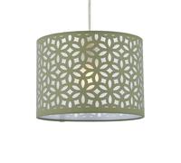 Sage Green Pendant Shade, Easy Fit Ceiling Lightshade, Modern Cut Out Design, Diameter 25cm