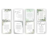 Sage Green Personalised Wedding Gift Poem Cards - Honeymoon Wish Poem's - Money Poem (48 Cards)