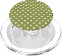 Sage Green Pink Big Polka Dot Boho Vintage Aesthetic Girly PopSockets PopGrip for MagSafe