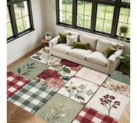 Sage Green Plaid Rugs Living Room 60 x 110 cm