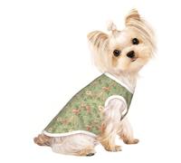 Sage Green Rose Dog Vest Lightweight Sleeveless Pullover Tank | Lightweight Polyester Dog Vest Works As A Sleeveless Shirt For Small Dogs And Cats, Breathable Pullover For Walks And Travel