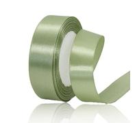 Sage Green Satin Ribbon 25mm x 23 Metres, Solid Color Fabric Silk Ribbon for Crafts, Gift Wrapping, Wedding Bouquet, Flower Arrangement, Hair Bows, Balloons, Cake Decoration and DIY Sewing Projects