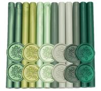 Sage Green Sealing Wax Sticks, ONWINPOR 12 Pcs Glue Gun Wax Seal Sticks for Wax Seal Stamp, 6 Colors Green Series Wax Seal Sticks Set for 0.43'' Glue Gun Wax Sealing Sticks (Green)