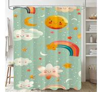 Sage Green Shower Curtain, Waterproof Extra Long Curtains for Bathroom Decor, Luxury Weighted Shower Curtain Cartoon, for Bathroom Window Curtains, Quick Dry Wet Room, 120x150cm 48x60Inch J-7