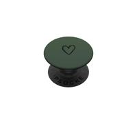 Sage Green - Simple Hand Drawn Heart Outline Aesthetic PopSockets Adhesive PopGrip