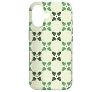 Sage Green Stars Leaves Cross Flower Nature-Inspired Pattern Case for iPhone 17