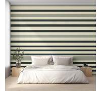 Sage Green Stripe Photo Wallpaper 450x315 cm (W x H), Sage Green
