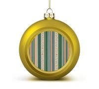 Sage Green Stripes Christmas Tree Ornaments 4CM Shatterproof Pc Plastic Balls with Lanyard Baubles Hanging Christmas Ball Ornaments for Xmas Tree Holiday Party Wedding Home Decorations