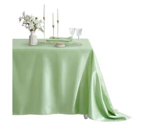 Sage Green Table Cloth, Luxury Satin Texture, Quality Polyester Fabric Reusable Tablecloth, 152x213 CM Large Size for 10-12 Persons, Dining Table Cover for Wedding Banquet Party Events, (60x84 Inch)
