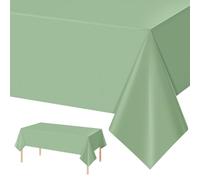 Sage Green Table Cloth Table Cover,54x108 Inch Sage Green Party Tablecloth Tablecover,Sage Plastic Waterproof Table Cloth Party Table Decorations for Kids Birthday Wedding Baby Shower Party Supplies