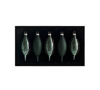 Sage Green Teardrop Glass Baubles