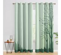 Sage Green Tree Blackout Curtains, 84 Drop, Botanical Printed Curtains for Living Room, Bedroom, Eyelet Drapes for Window Home Decor, 52x84 Inch 2 Panels K1sX1-113