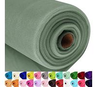 Sage Green Tulle Fabric Roll Spool Bolt (54 Inch by 40 Yards) Large Tulle Wedding Party Decoration, Tutu Skirt, Table Runner, Gift Wrapping, Bridal Shower, Soft & Drape (Sage Green)