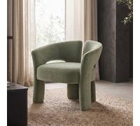 Sage Green Velvet Modern Curved Accent Chair - Azalea