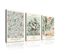 Sage Green Wall Decor Living Room,Matisse Wall Art Framed Abstract Van Gogh Wall Art for Bedroom,Aesthetic Modern Green Pictures Vintage Floral Boho Art Wall Decor for Bathroom,12"x16"