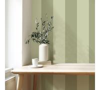 Sage Green Wallpaper Stripe Quality Feature Wall Smooth Finish Bedroom Hallway