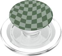 Sage Green Wavy Checkered Trippy Swirl Checkerboard Pattern PopSockets PopGrip for MagSafe