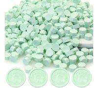 Sage Green Wax Seal Beads, Octagon Sealing Wax Beads, 400pcs Wax Seal Beads Set for Wax Seal Stamp, Great Wax Melts for Stamp Seals, Wedding Invitation, Letter Envelope(Sage Green)