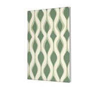 Sage Green White Wavy Mid-Century Canvas Wall Art Poster Aesthetic Print Painting For Dorm Bedroom Living Room,30x45cm Framed