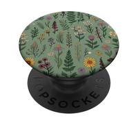 Sage Green Wildflower Boho Botanical Pattern Floral PopSockets Adhesive PopGrip
