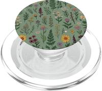 Sage Green Wildflower Boho Botanical Pattern Floral PopSockets PopGrip for MagSafe