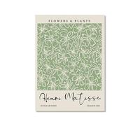 Sage Green William Morris Wall Art Bauhaus Abstract Floral Canvas Prints Yayoi Kusama Picasso Wall Decor Aesthetic for Living Room (SKU6,16"x24"(40 x60 cm),Unframed)