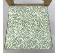Sage Green William Morris Willow Bough Tapered Square Shaped Chair Seat Pads with Foam Fill, for Kitchen/Dining Chairs that Measure Approx. 16" x 16" (40cms x 40cms)