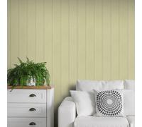 Sage Green Wooden Panel Effect Tongue & Groove Style Wallpaper