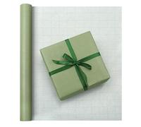 Sage Green Wrapping Paper Mini Roll Light Green Birthday Wrapping Paper Solid Color Gift Wrap DIY Craft Paperswith Cut Line for Wedding Anniversarie Party Gift Packing Supplies,17inches x 9.8ft