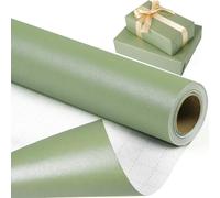 Sage Green Wrapping Paper Roll - 43cm x 10m, Metallic Green Birthday Wrapping Paper for Women Men, Solid Color Matte Gift Wrap Paper for Birthday Wedding Baby Shower Valentines Christmas Party