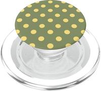 Sage Green Yellow Big Polka Dot Boho Vintage Aesthetic Girly PopSockets PopGrip for MagSafe