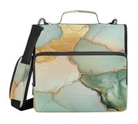 Sage Marble Green Yellow 3 Ring Belt Organizer Includes Zipper Pocket School Supplies Organizer For High School Students