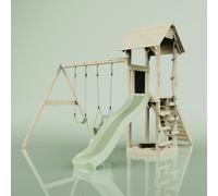 PolarPlay Tower Kids Wooden Climbing Frame - Swing Olavo Sage