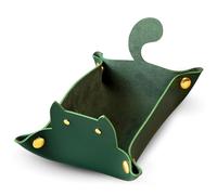 Sage’s Portal Enchanted Cat Dice Tray, Portable Snap Assembly, DND Dice Tray for Dungeons and Dragons RPG Tabletop TTRPG (Green)