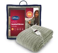 (Sage) Silentnight Comfort Control Heated Throw - Fleece Heating Overblanket Electric Heated Throw, Luxury Machine Washable Blanket for Sofa and Bed