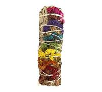 Sage Smudge Stick 4" (White Sage and 7 Chakra Flowers 4")