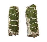 Sage Smudge Stick 4" (White Sage and Basil 4"), Pack of 2