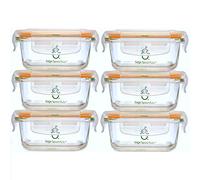 Sage Spoonfuls Glass Baby Food Containers with Lids - 6 Pack, 4 oz Baby Food Jars, Durable & Leakproof, Freezer Storage, Reusable Small Glass Baby Food Containers, Microwave & Dishwasher Friendly
